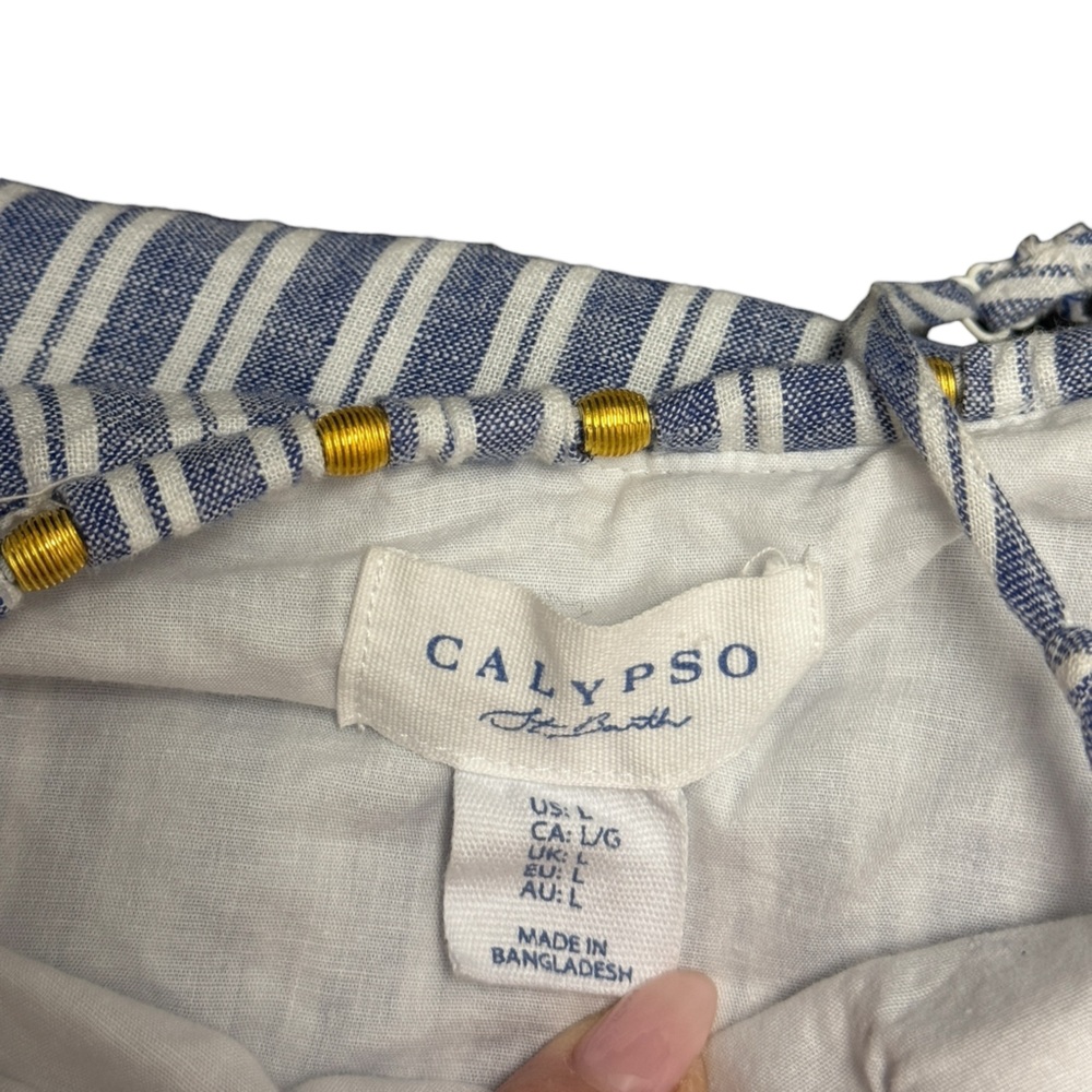 Calypso st Barth Striped Blue Maxi Dress L - Picture 5 of 5
